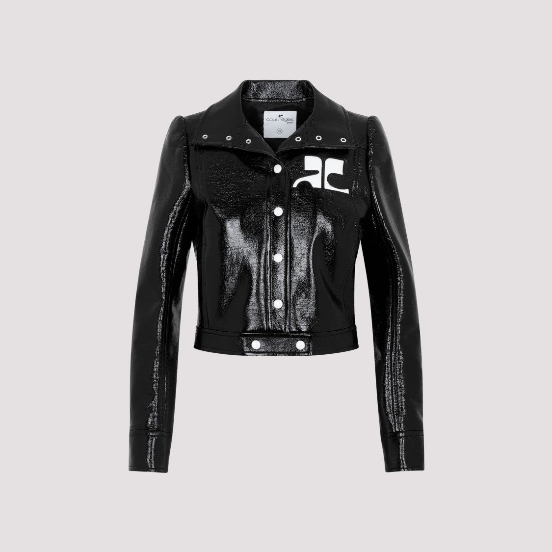 Courrèges Black Vinyl Jacket With Logo