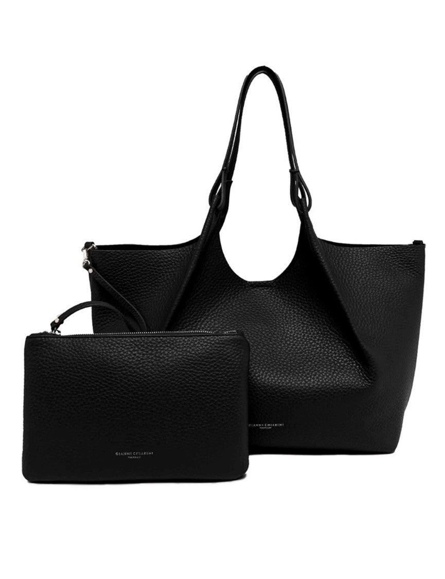 Gianni Chiarini Double Maxi Grain Leather Dua Shoulder Bag