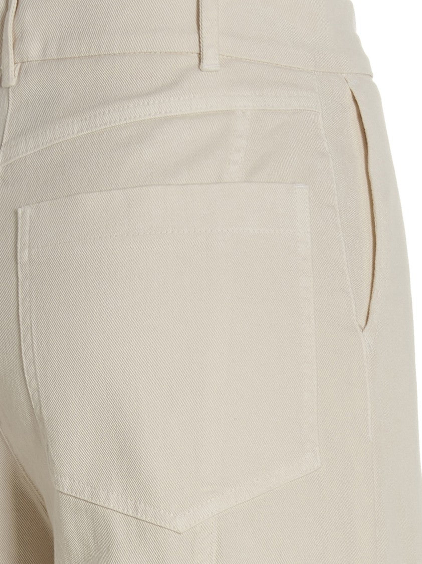 Nude High-Waisted Stretch Cotton Wide Leg Jeans