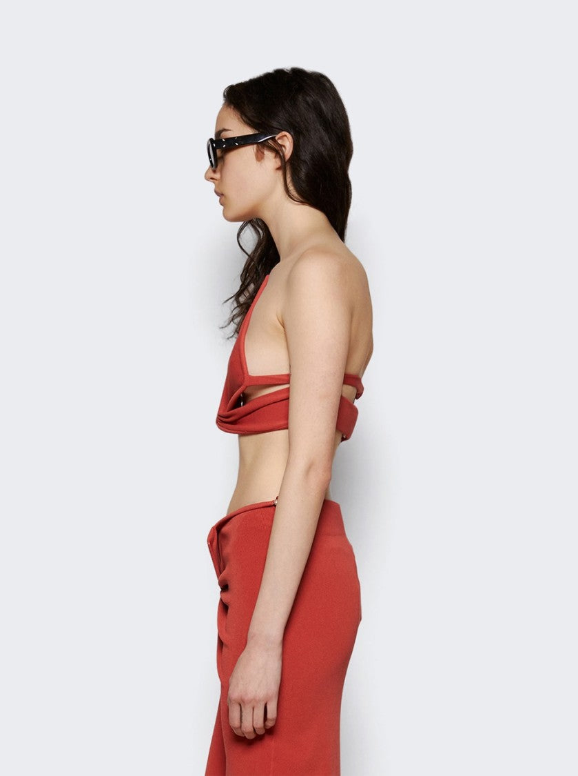 Christopher Esber Ore Pierced Spear Knit Bustier Brick