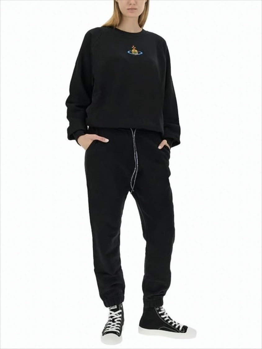 Vivienne Westwood Relaxed Fit Black Jogger Pants With Tapered Cuffs