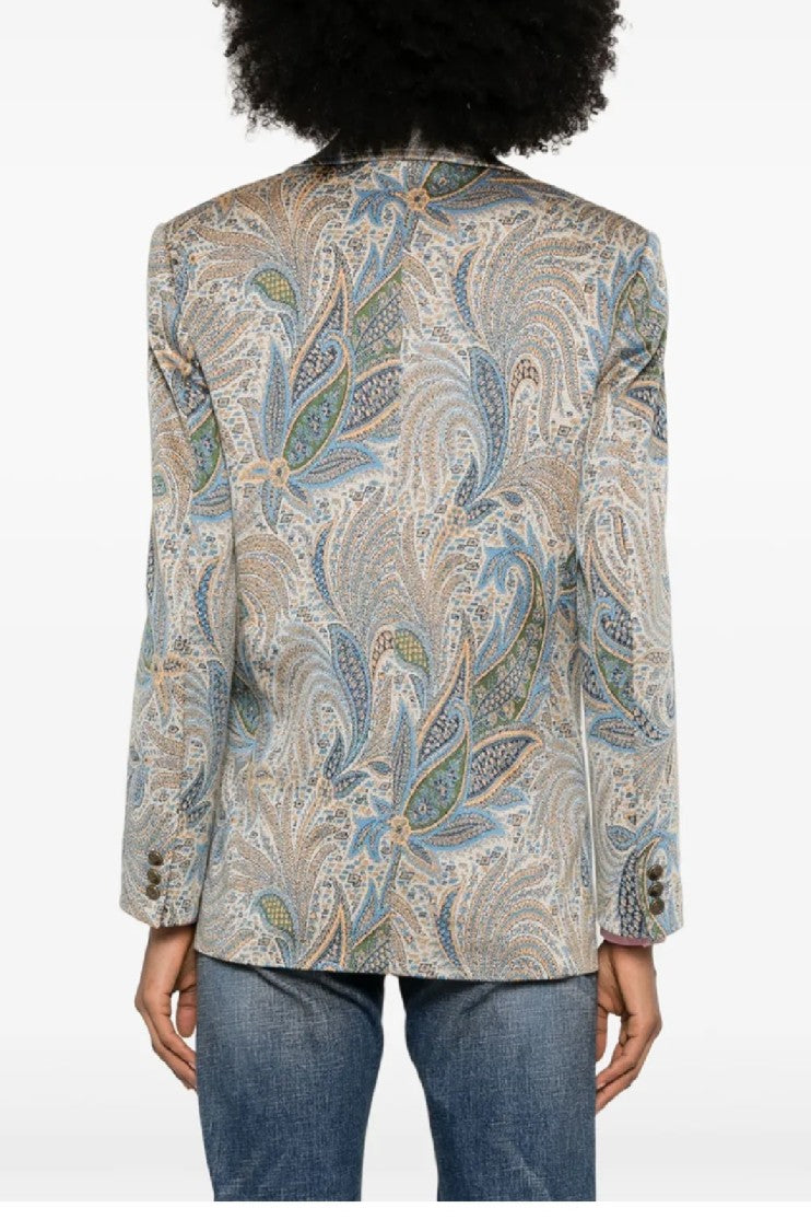 Etro Double-Breasted Paisley Pattern Blazer