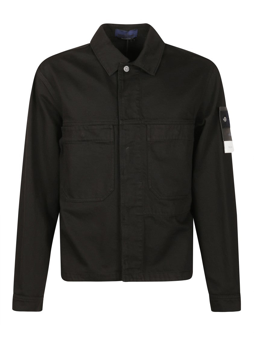 Stone Island Tailored Black Coat With Minimalist Design