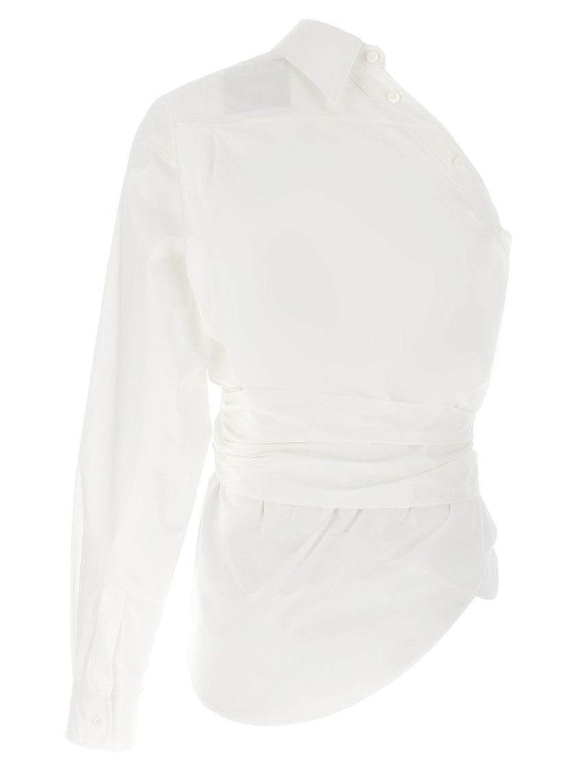 Moschino One-Shoulder Cotton Poplin Shirt With Asymmetric Design