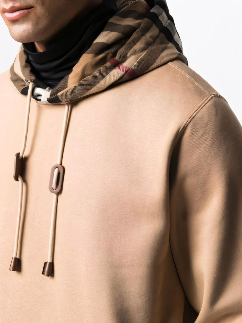 Burberry Vintage Check Panel Hoodie With Kangaroo Pocket