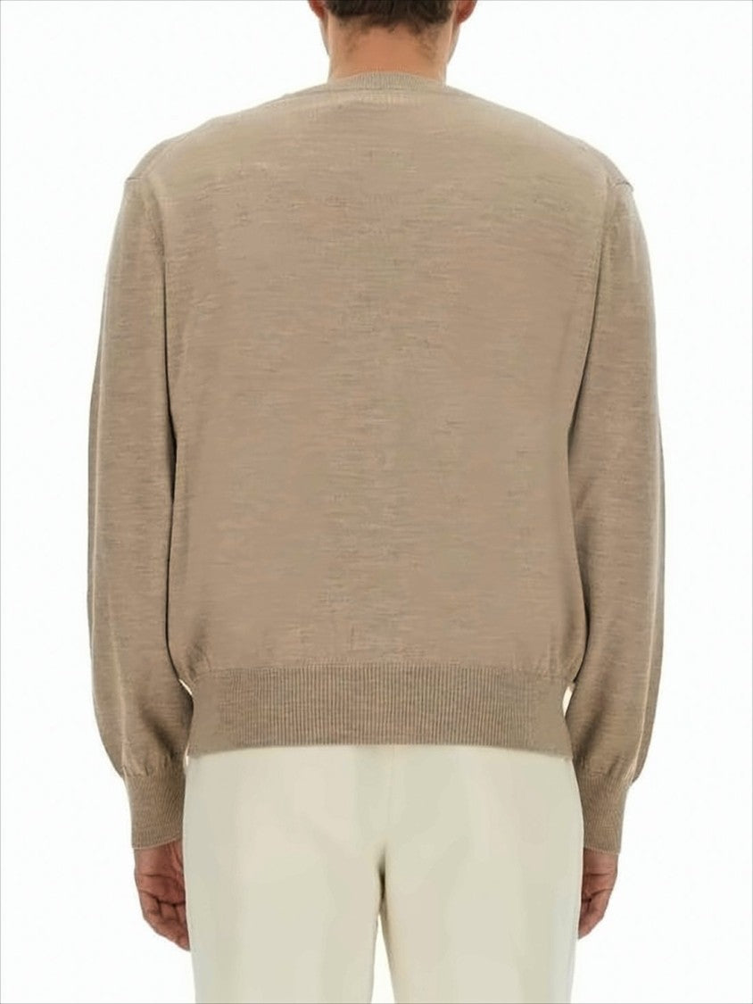 Ami Wool Cardigan With V-Neckline