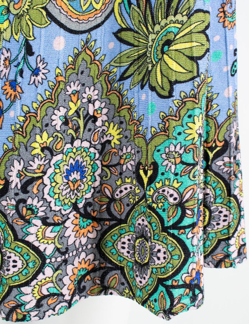 Etro Floral Paisley Print Midi Skirt In Blue