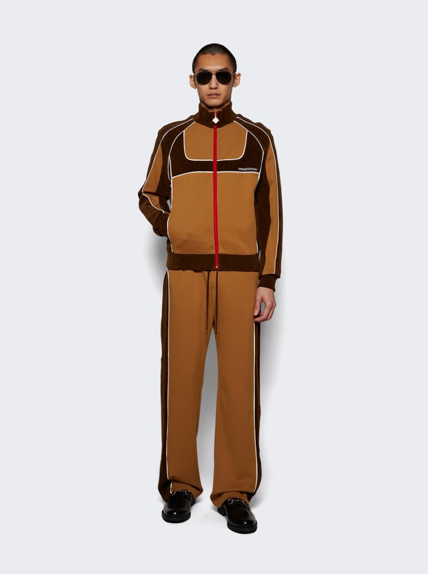 Casablanca Two Tone Track Jacket - Beige And Brown