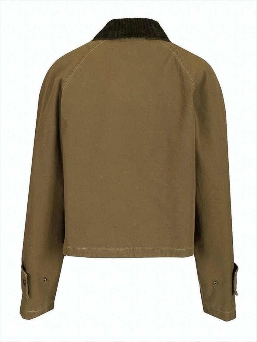 Burberry Cropped Brown Jacket With Structured Silhouette