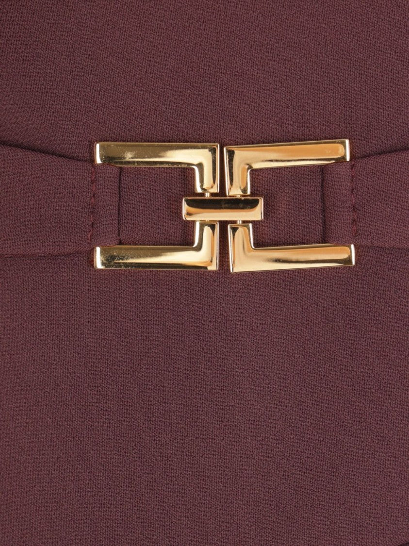 Elisabetta Franchi Bordeaux Tailored Jacket With Structured Shoulders