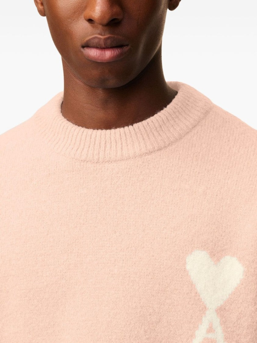 Ami Alpaca And Wool Sweater With Logo