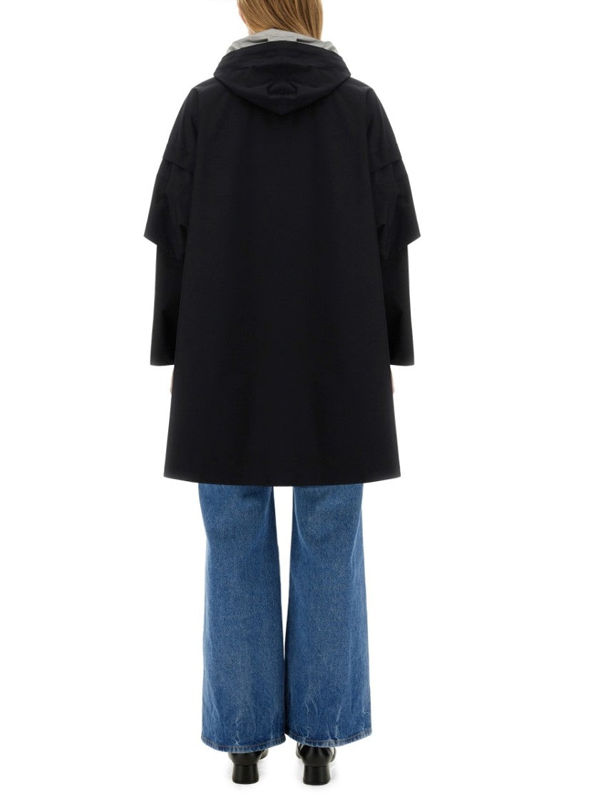 Herno Black Hooded Cape