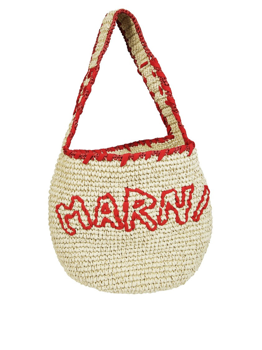 Marni Woven Shoulder Bag With Rounded Shape