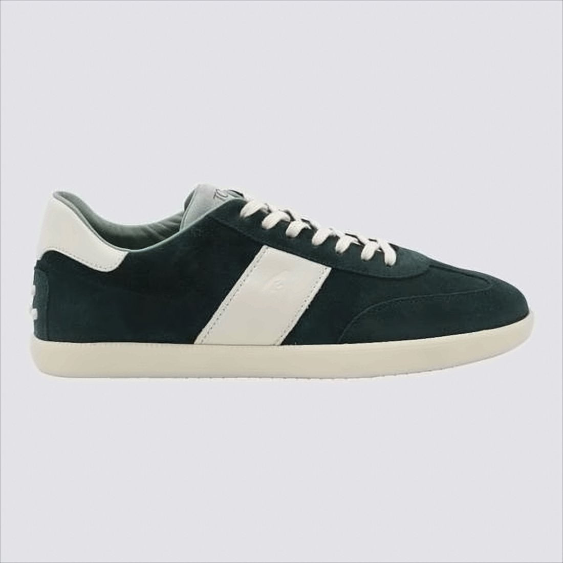 Tod's Minimalist Black Calf Leather And Suede Sneakers With Rubber Accents