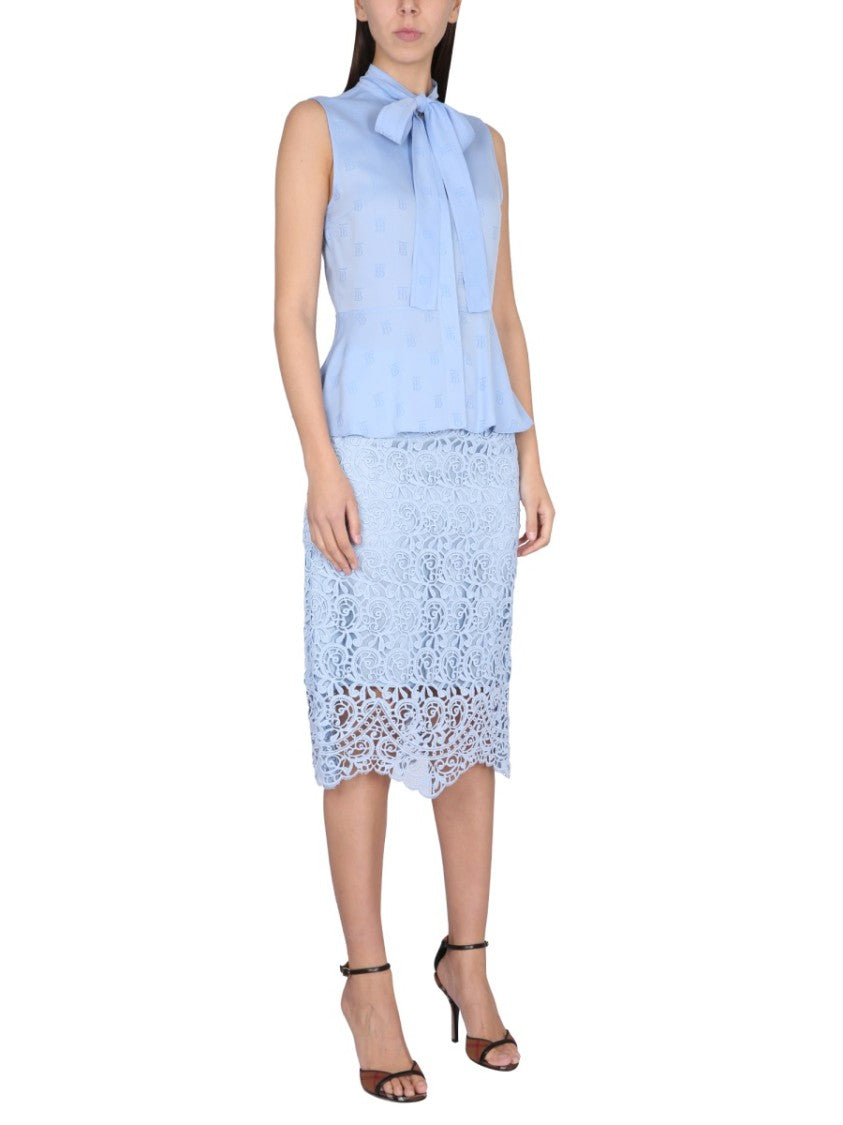 Burberry Elegant Lace Midi Skirt