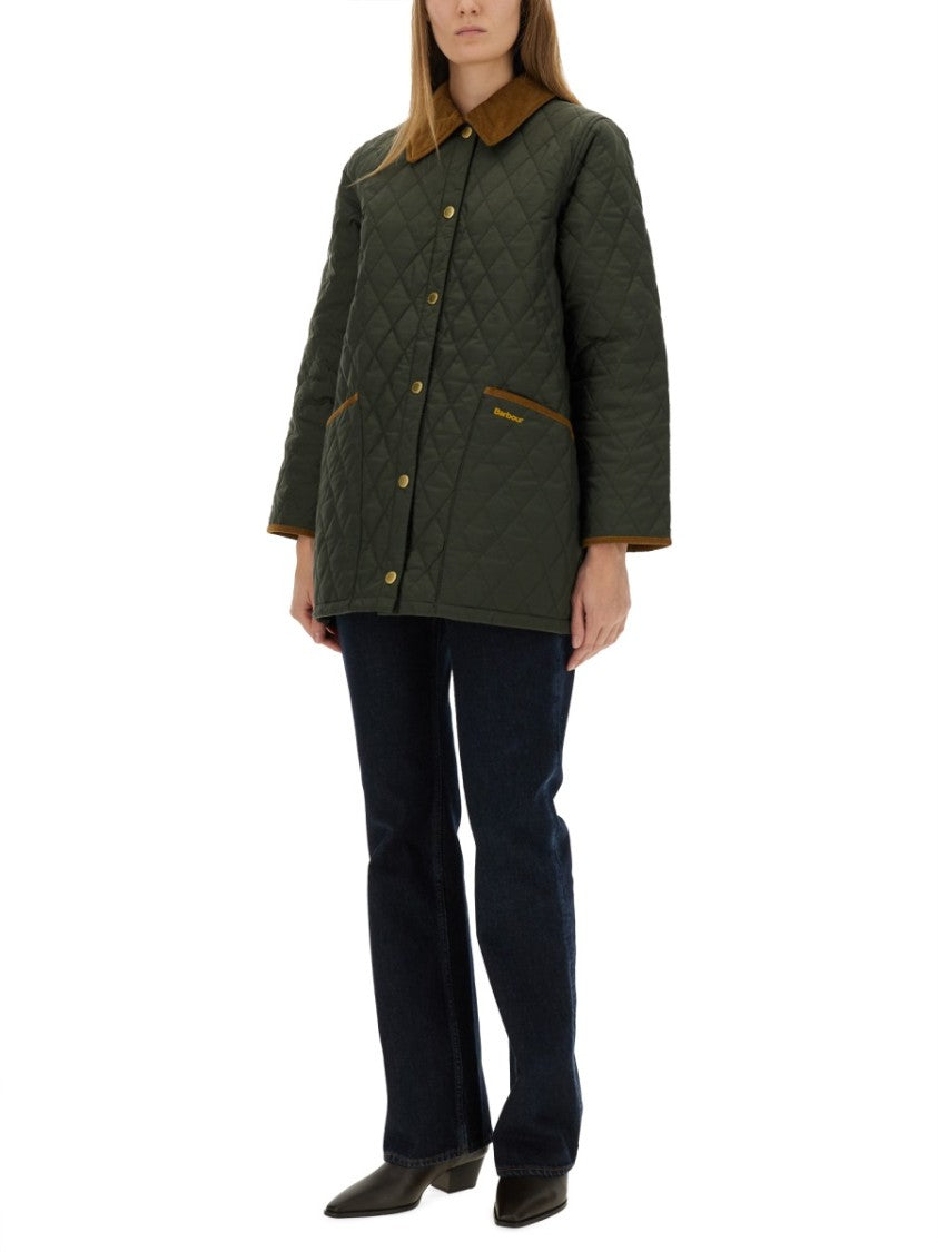 Barbour Quilted Short Jacket With Diamond Pattern