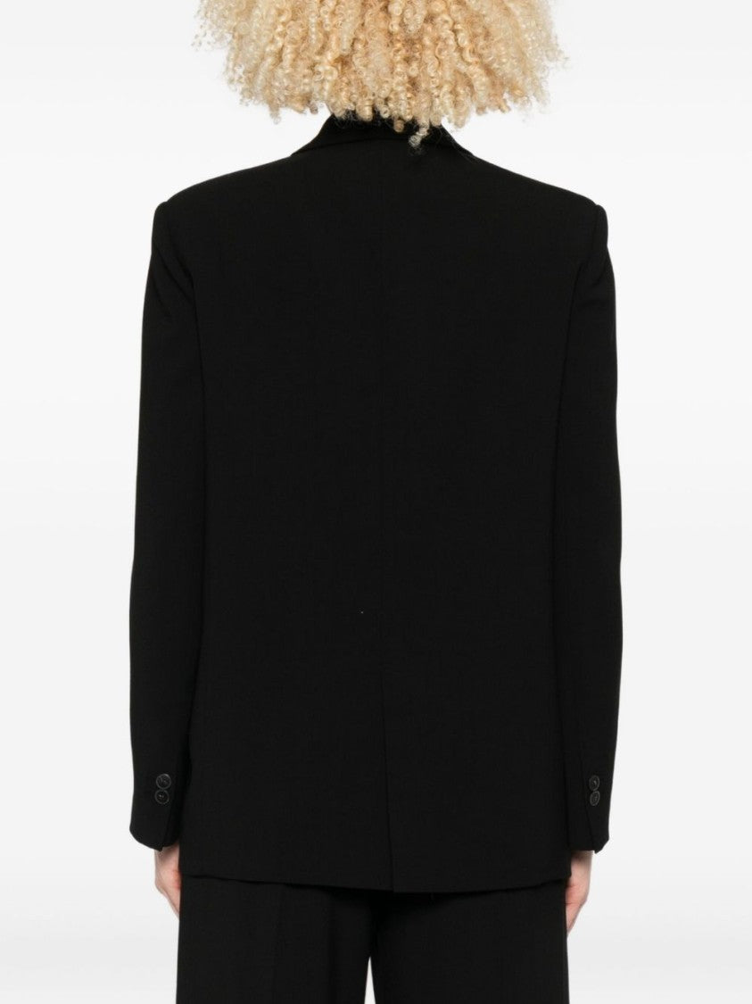 Forte Forte Double-Breasted Black Jacket With Tailored Fit