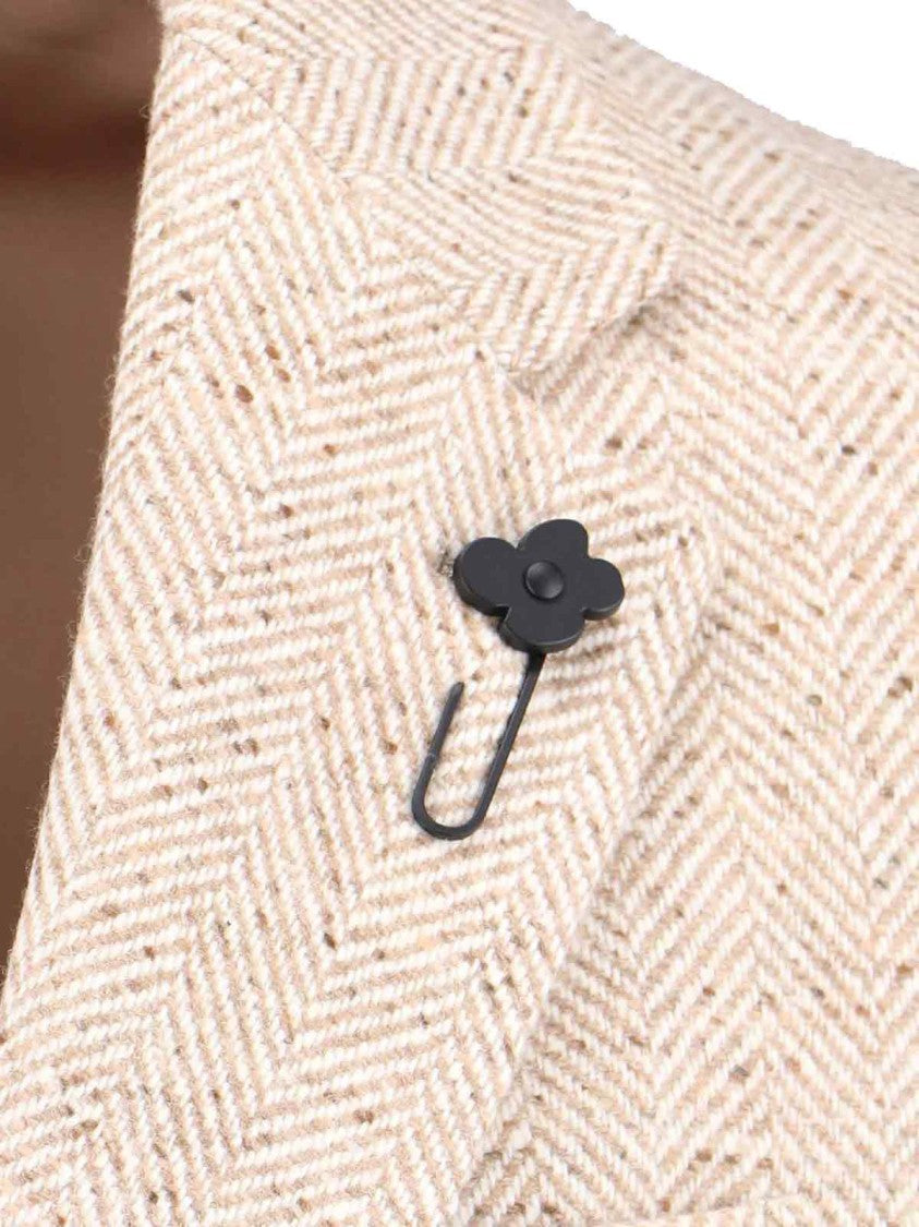 Lardini Single-Breasted Coat – Beige