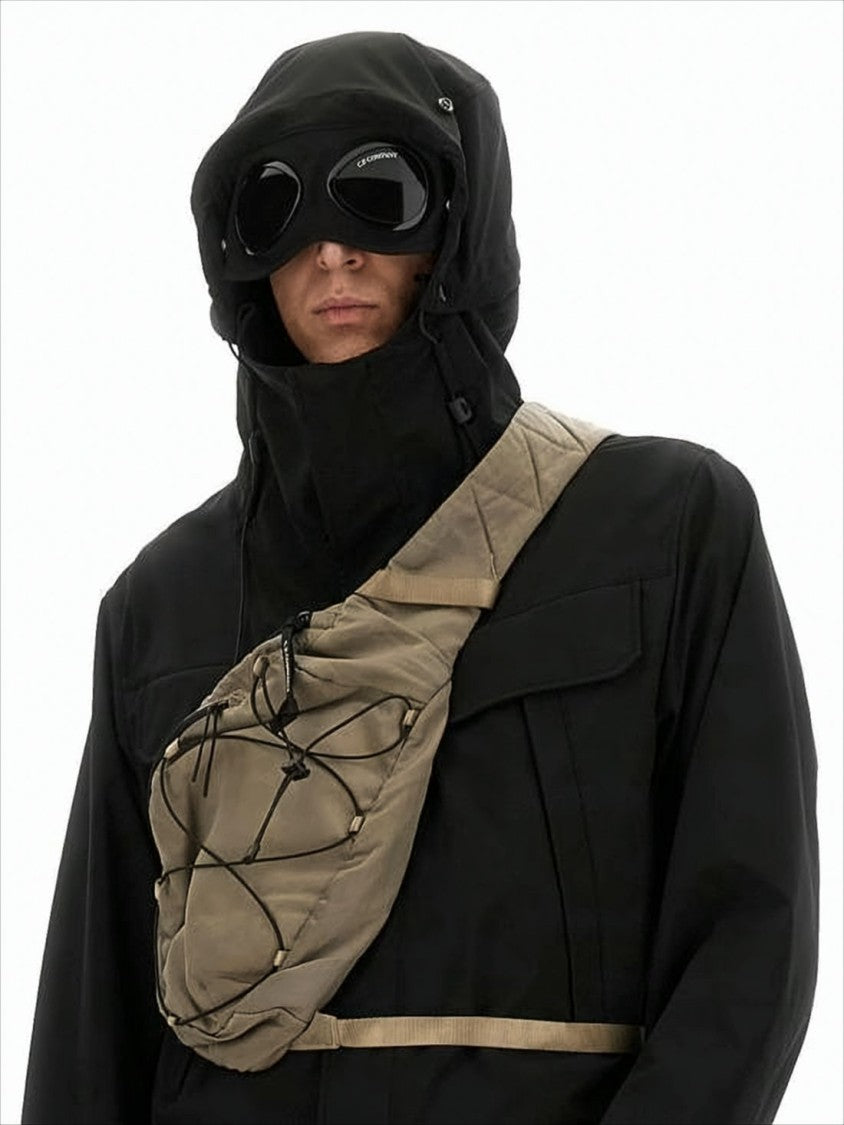 C.P. Company Black Polyamide Jacket With Integrated Hood And Goggles