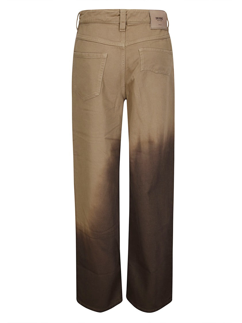 Uma Wang Straight-Leg Denim-Style Cotton Pants With Five Pockets