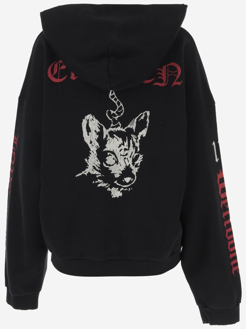 We11 Done Cotton Sweatshirt With Elleven Graphic Print