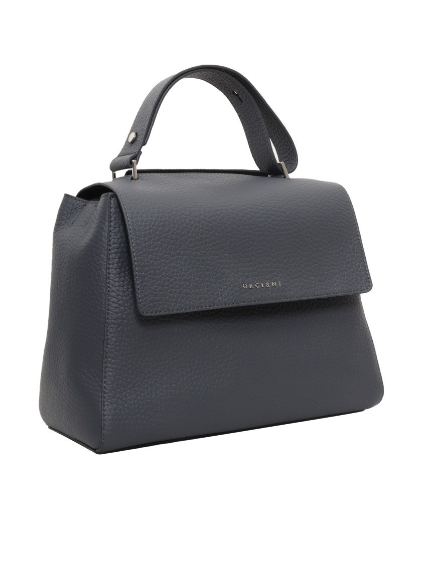 Claudio Orciani Textured Calf Leather Handbag With Adjustable Strap