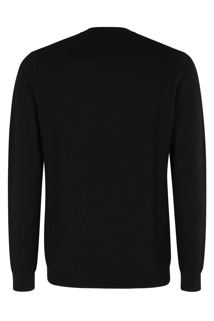 Paolo Pecora Textured Knit Long-Sleeve Sweater