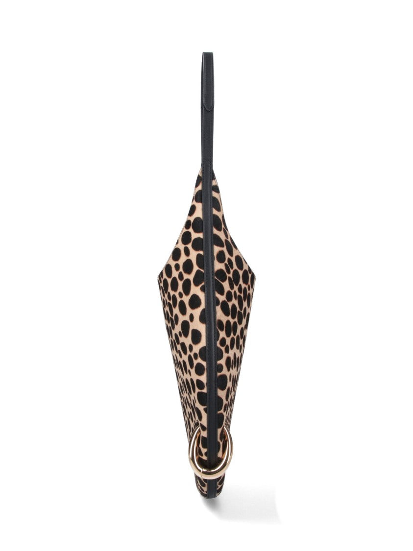 Tory Burch Crescent-Shaped Handbag With Bold Spotted Pattern