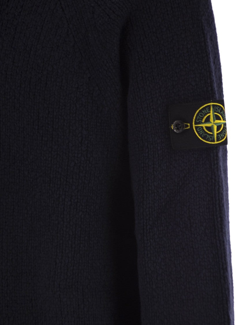 Stone Island Round Neck Jumper With Raglan Sleeves