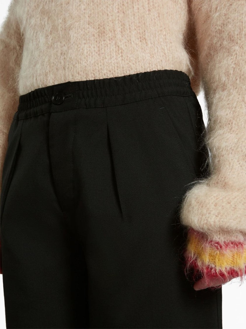 Marni Virgin Wool Trousers With Pleats And Waistband