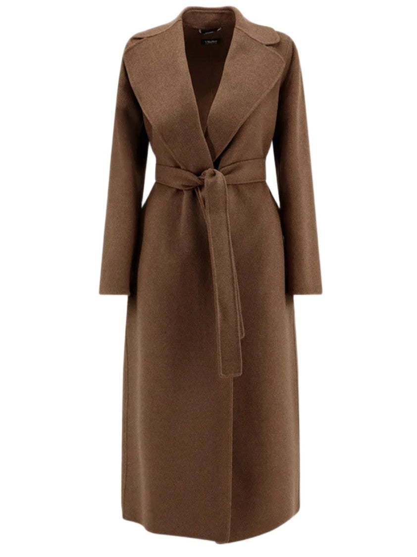 Max Mara Long Wrap Coat In Pure Wool