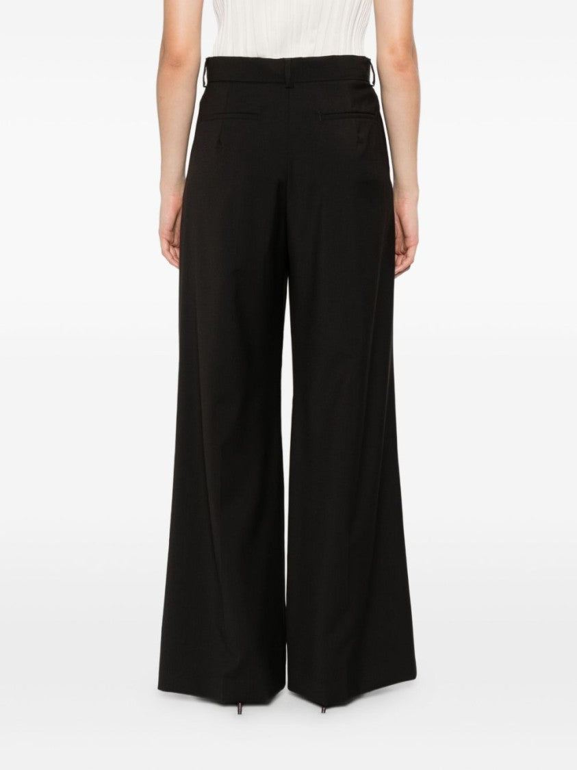 Sportmax High-Waisted Wide-Leg Trousers With Pleated Front