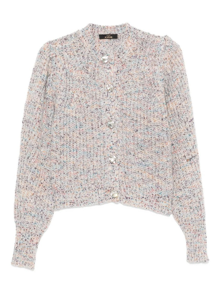Twin-Set Textured Knit Cropped Sweater With Decorative Buttons