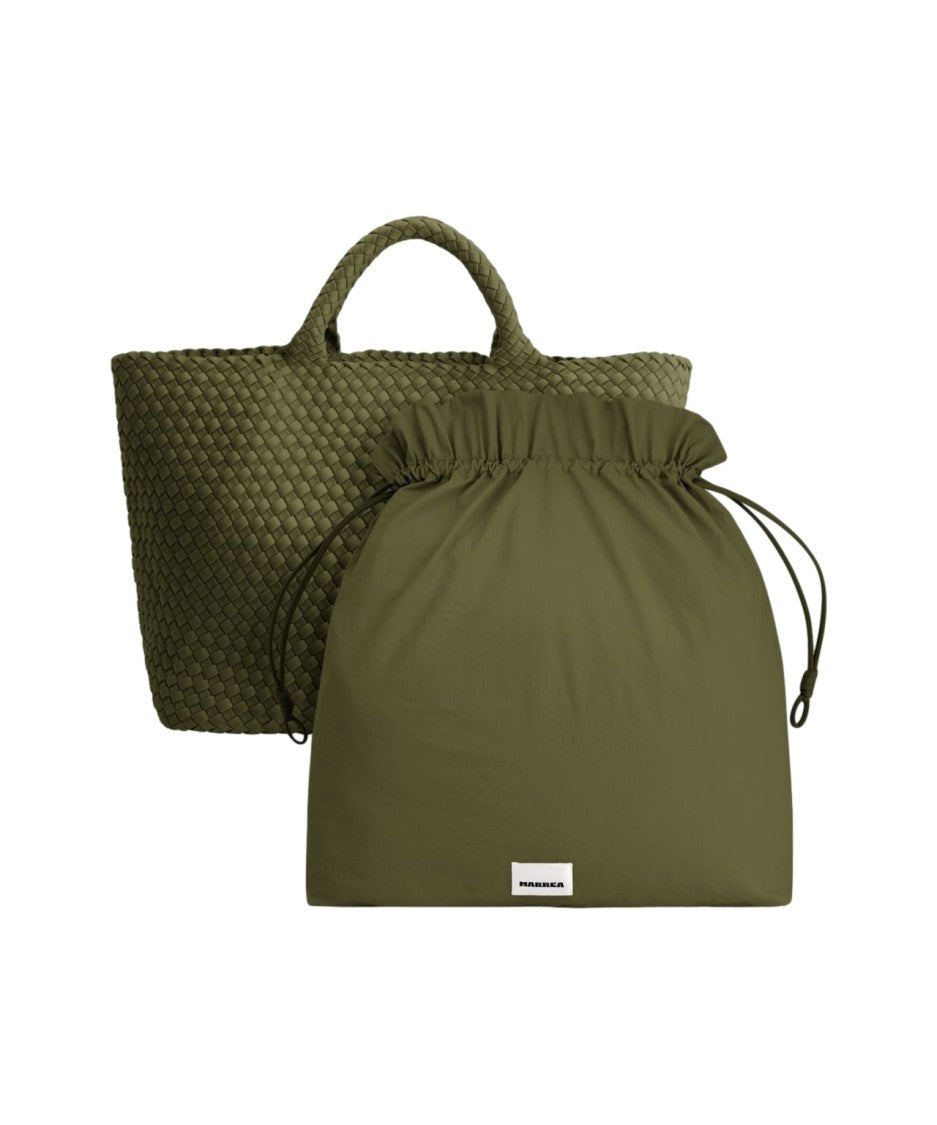 Marrea Elegant Woven Neoprene Shopper With Secure Closure