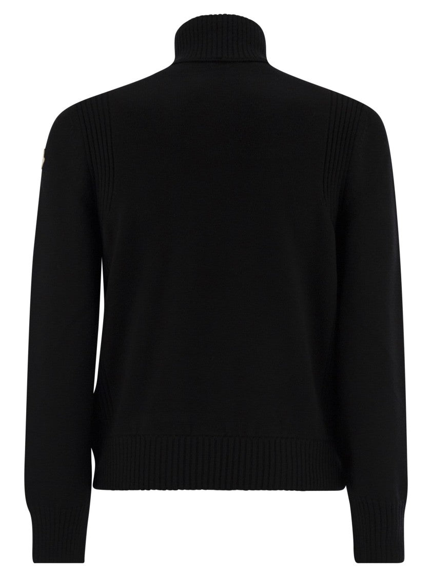 Moncler Wool Padded Cardigan With Zip
