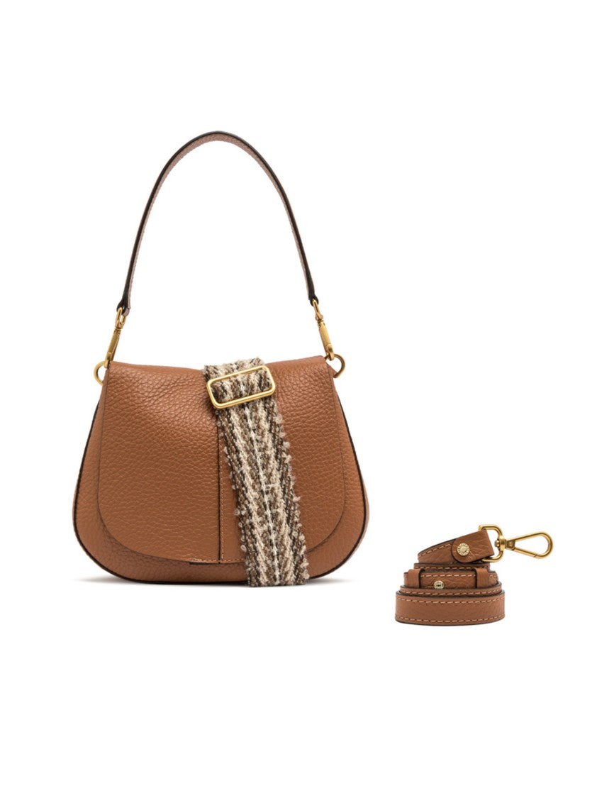 Gianni Chiarini Round Structured Handbag With Maxi Grained Leather
