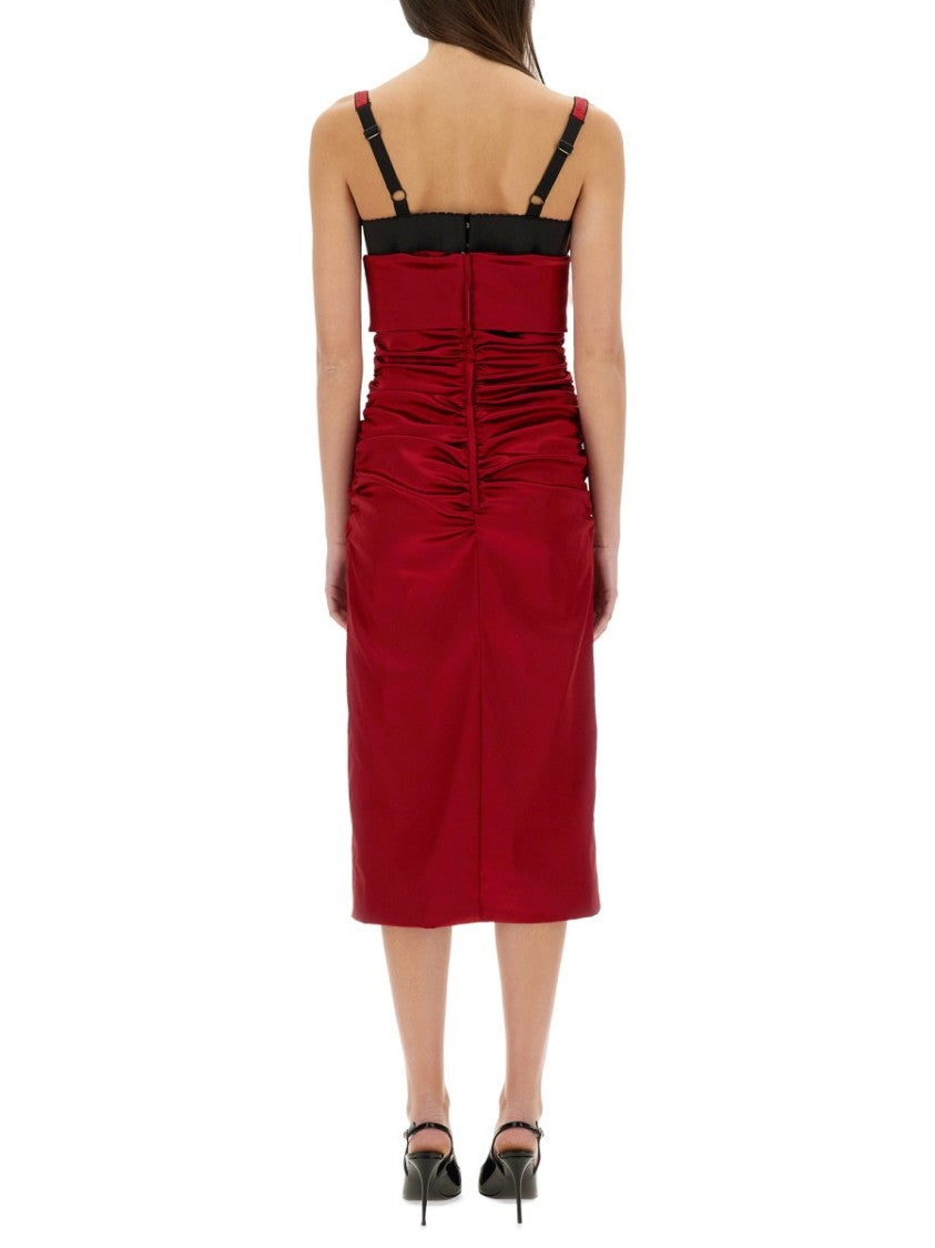 Dolce & Gabbana Longuette Dress With Cone Cups