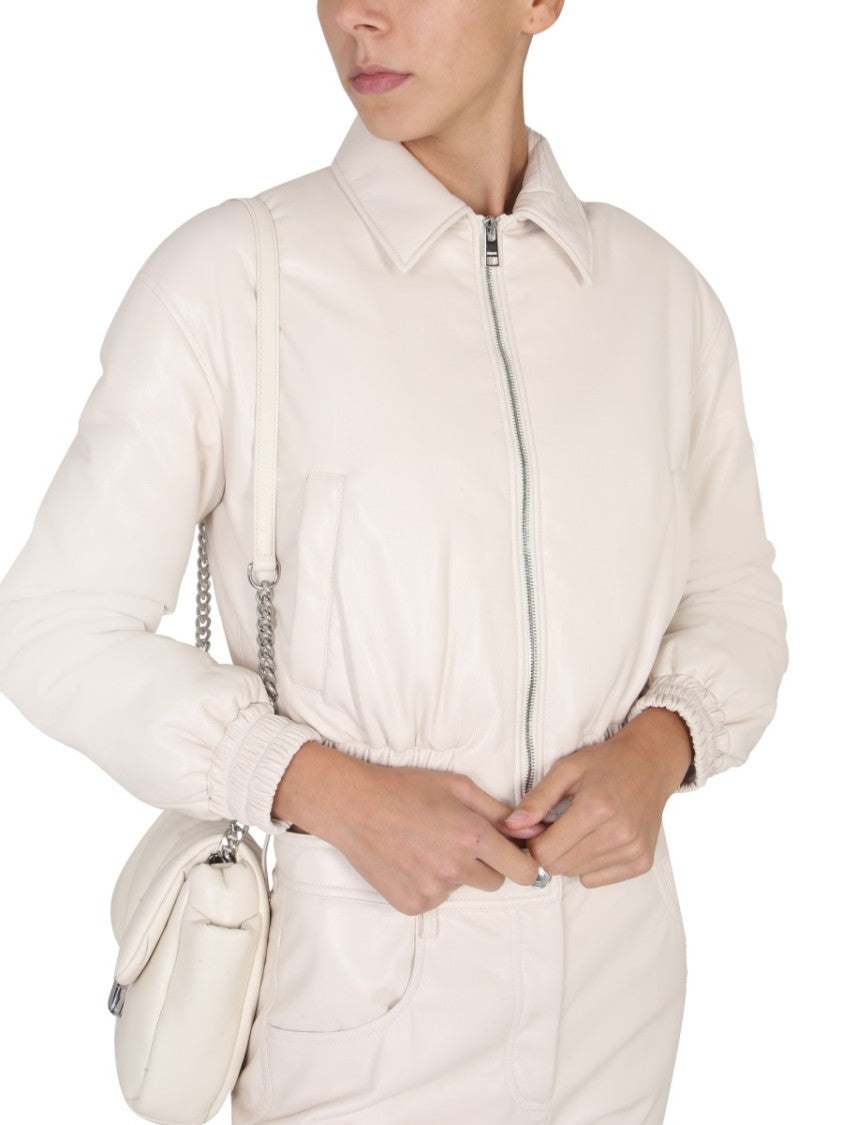 Msgm Cropped Jacket With Classic Collar