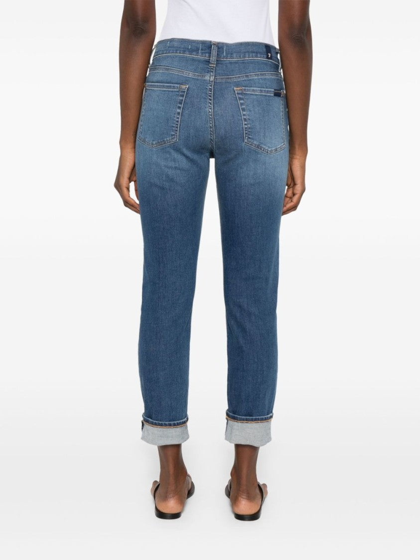Seven Light Blue Wash Jeans With Concealed Fly