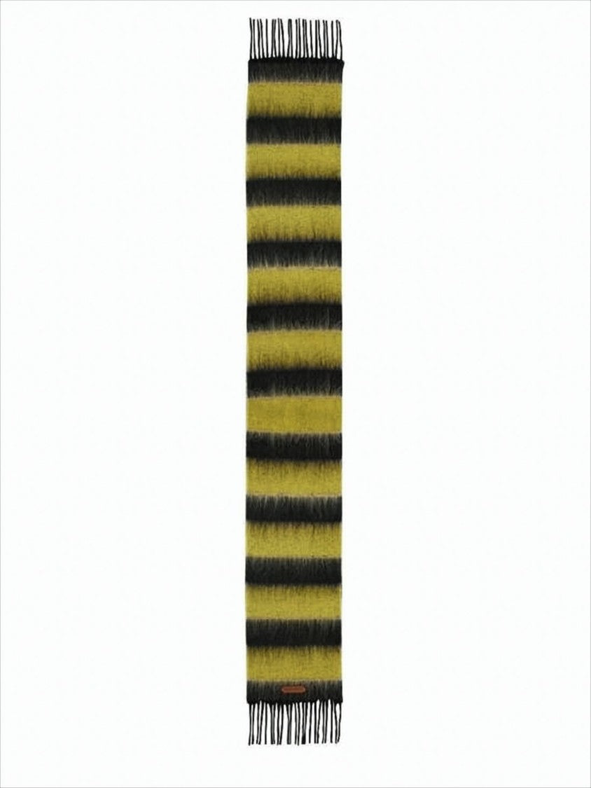 Marni Bold Striped Long Scarf With Fringed Tassels