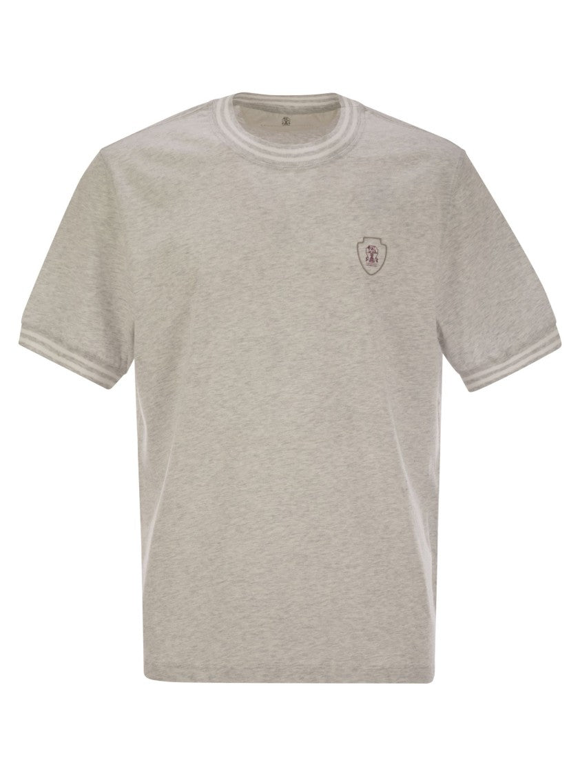 Brunello Cucinelli Cotton T-Shirt With Printed Logo