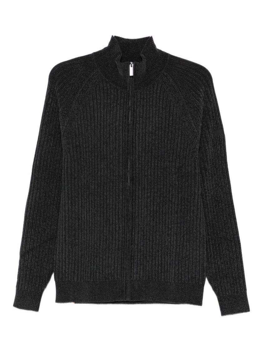 Rrd Ribbed Knit Sweater With Full Front Zipper