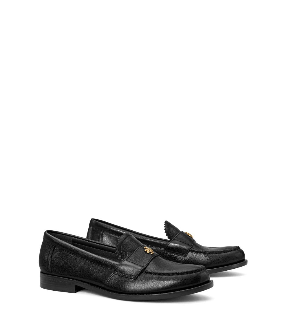 Tory Burch Caprine Leather Flat Shoes With Decorative Emblem