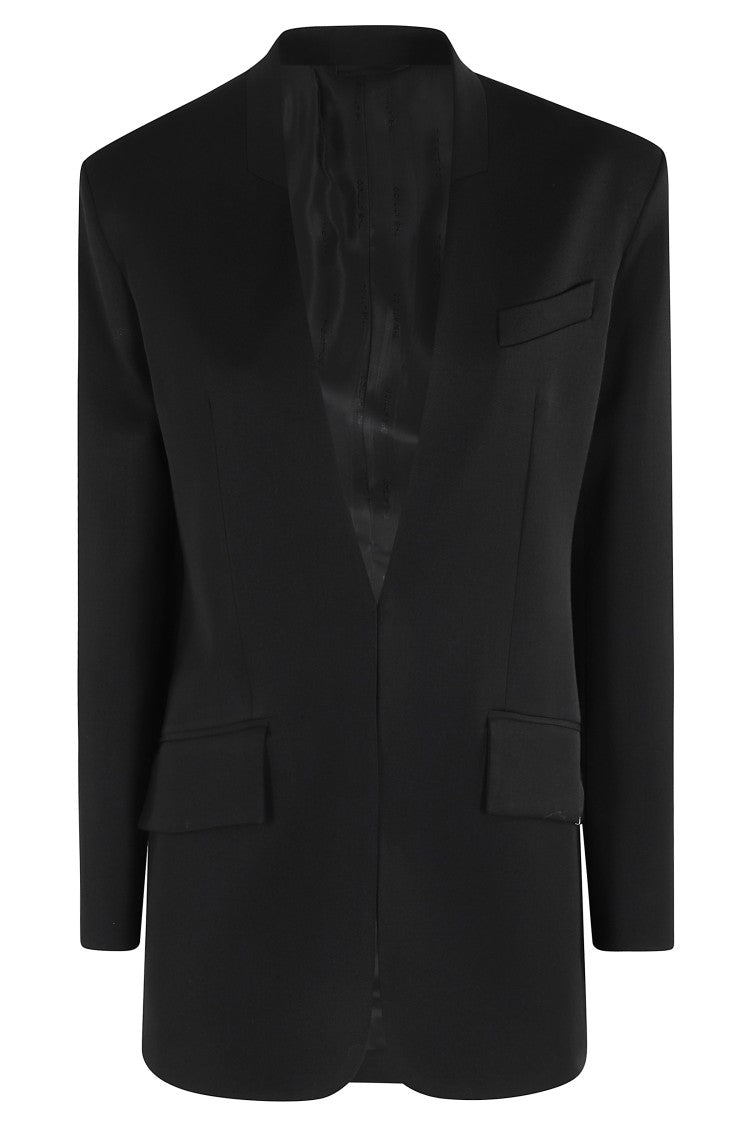 The Attico Korean Collar Black Wool Jacket