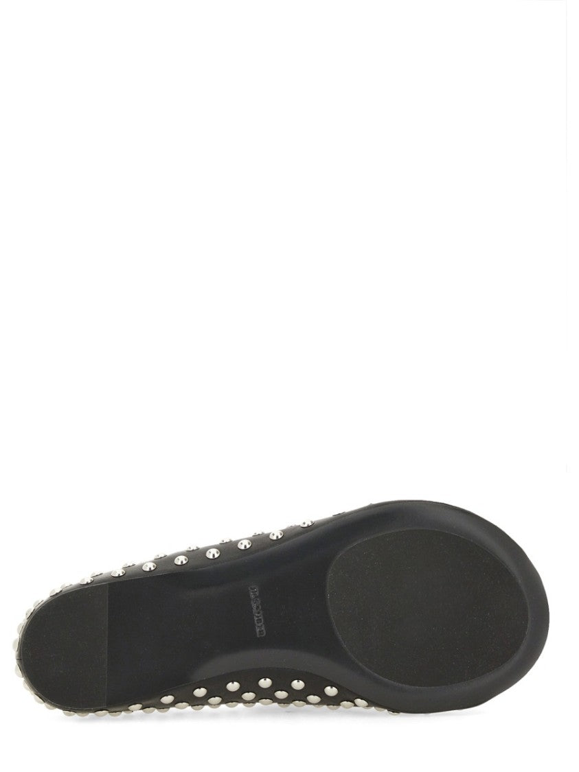 Jil Sander Nappa Ballerina Flats With Metallic Studs