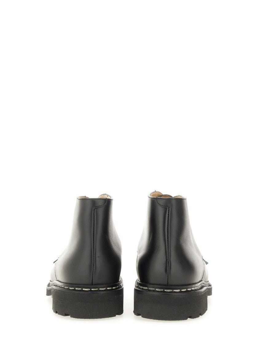 Paraboot Polished Leather Lace-Up Boot With Rounded Toe