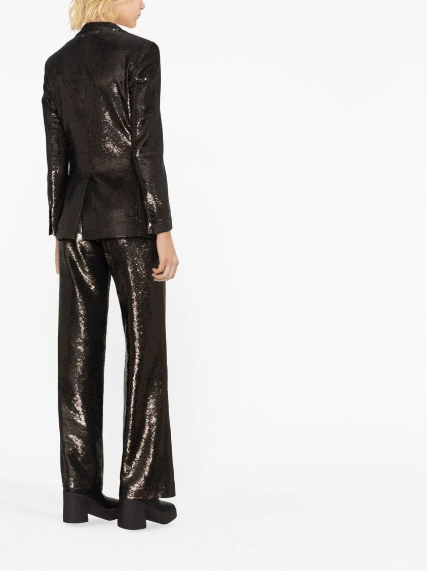 Golden Goose Single-Breasted Black Sequin Blazer