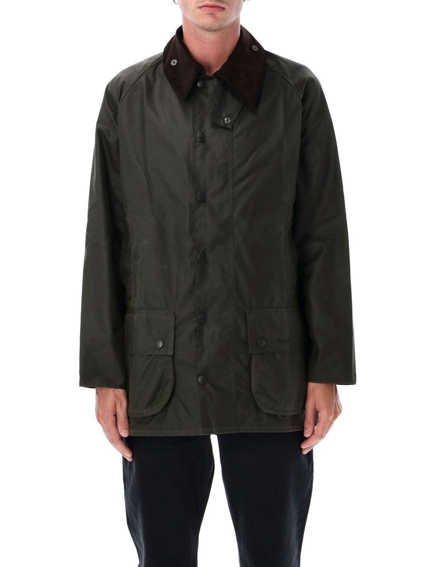 Barbour Beaufort Waxed Olive Green Jacket