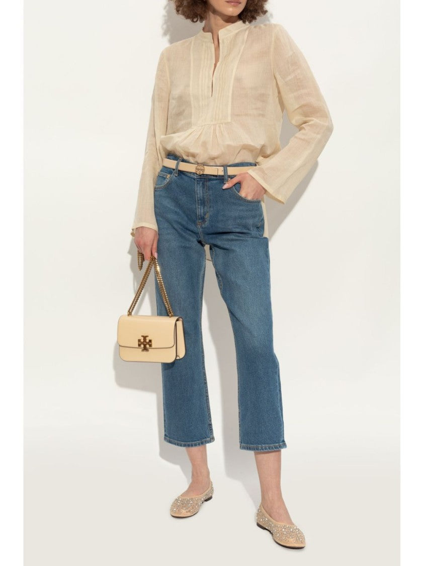 Tory Burch Crystal Sand Mesh Flats