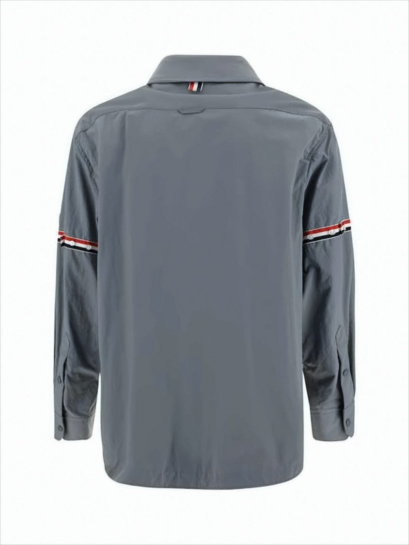 Thom Browne Long-Sleeve Shirt With Striped Detail And Classic Collar